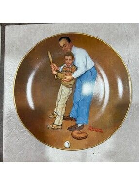 Norman Rockwell Courageous Hero Collector Plate American Family Series II 1980s